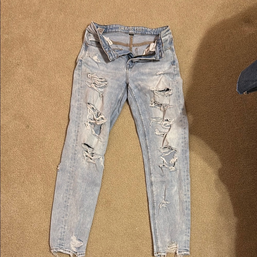 American Eagle Distressed Light Blue Jeans